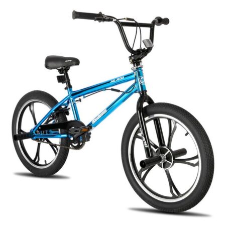 JOYSTAR Vélo  20 pouces à 5 rayons pour garçons et filles, petites roues , style libre à 360 degrés rotor，bleu