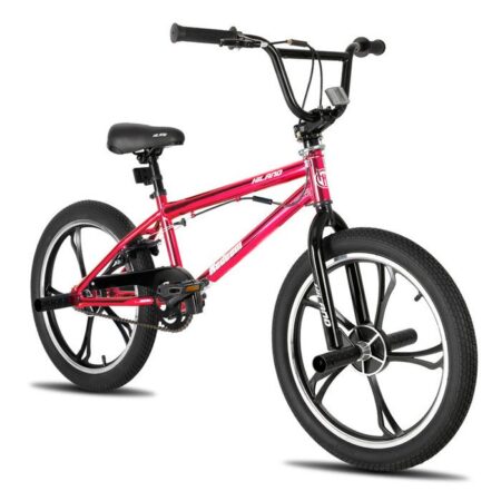 JOYSTAR Vélo  20 pouces à 5 rayons pour garçons et filles, petites roues , style libre à 360 degrés rotor，rouge